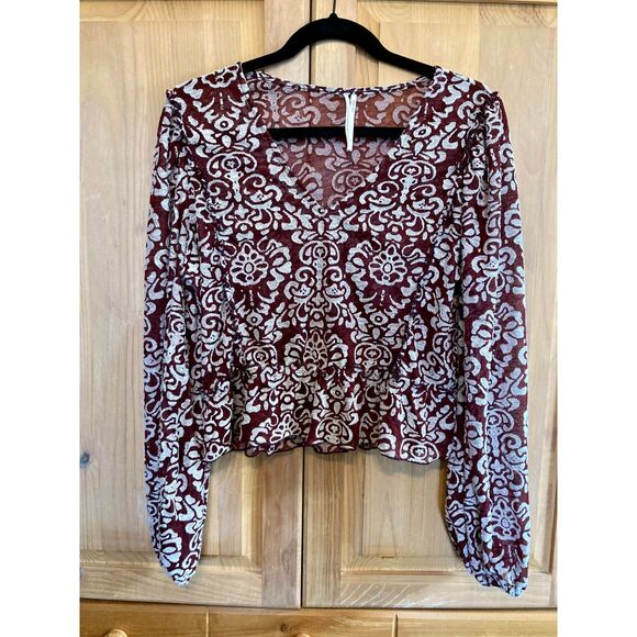 Anthropologie | Jacquard Peasant Blouse | Size L - Picture 3 of 6